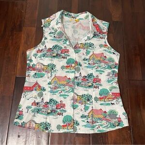 Bernie Dexter Vintage Shirt Main Street Design Cottage Farm Women’s 1X